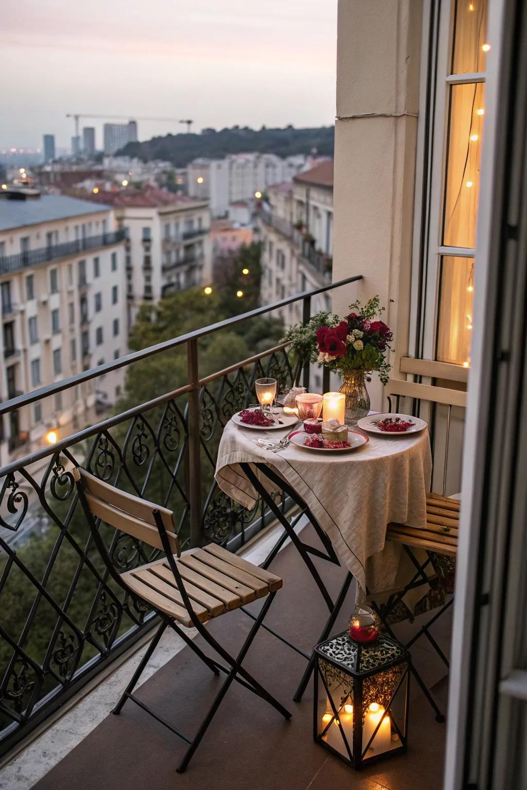 A bistro set is perfect for al fresco dining.