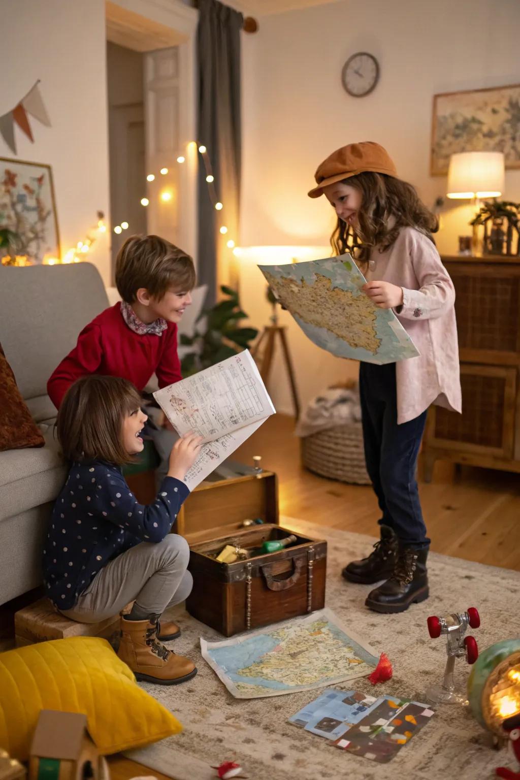 An indoor treasure hunt is a thrilling birthday adventure.