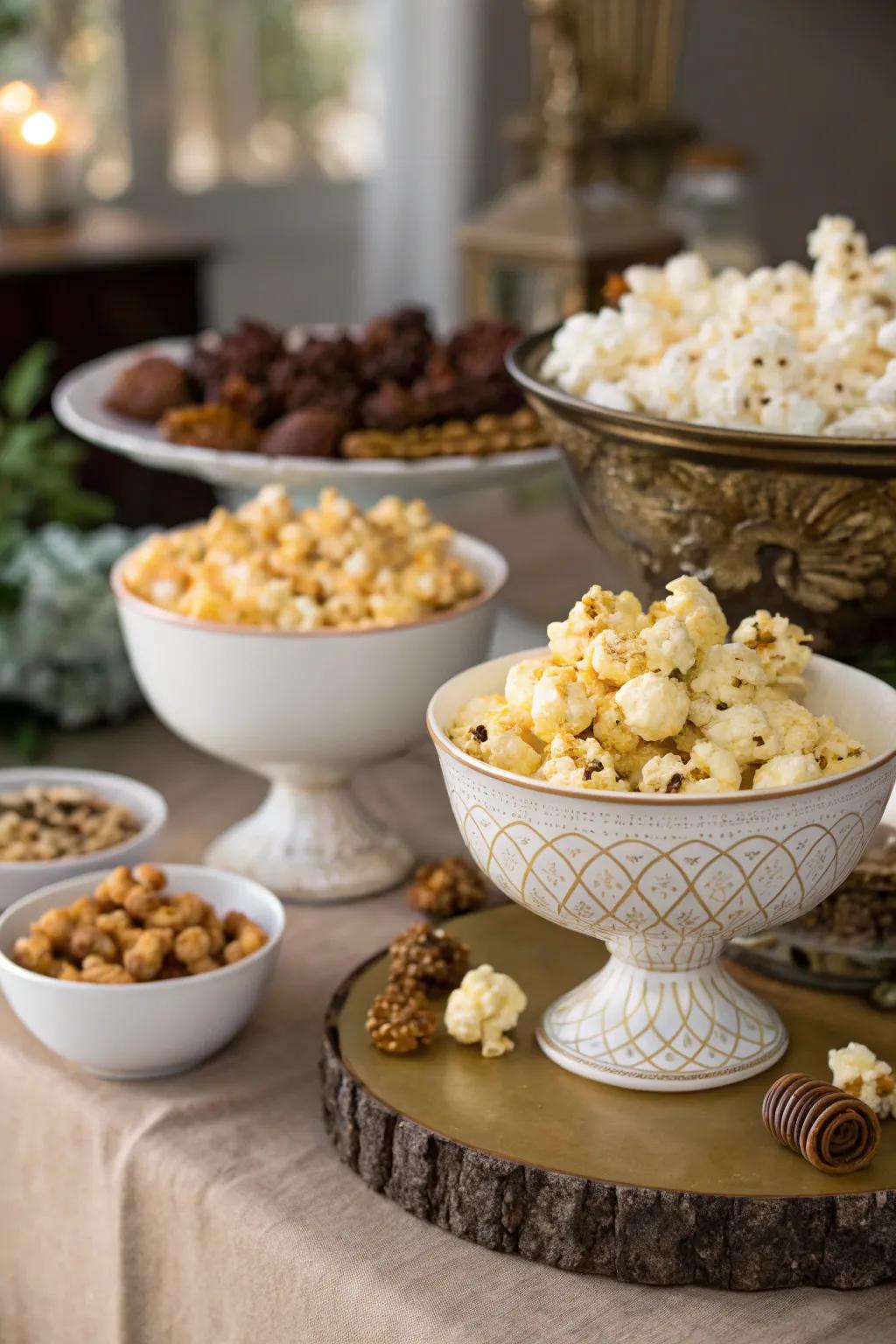 Gourmet popcorn flavors turn a classic snack into a treat.