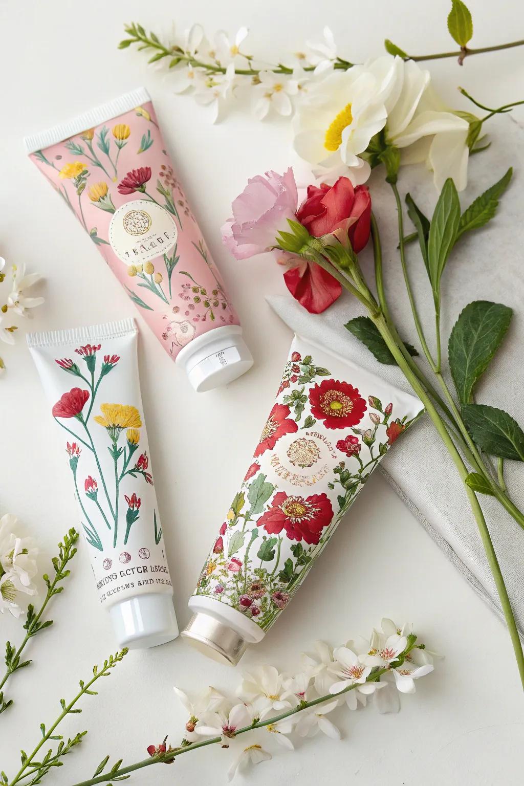 Hand cream tubes for silky smooth hands.