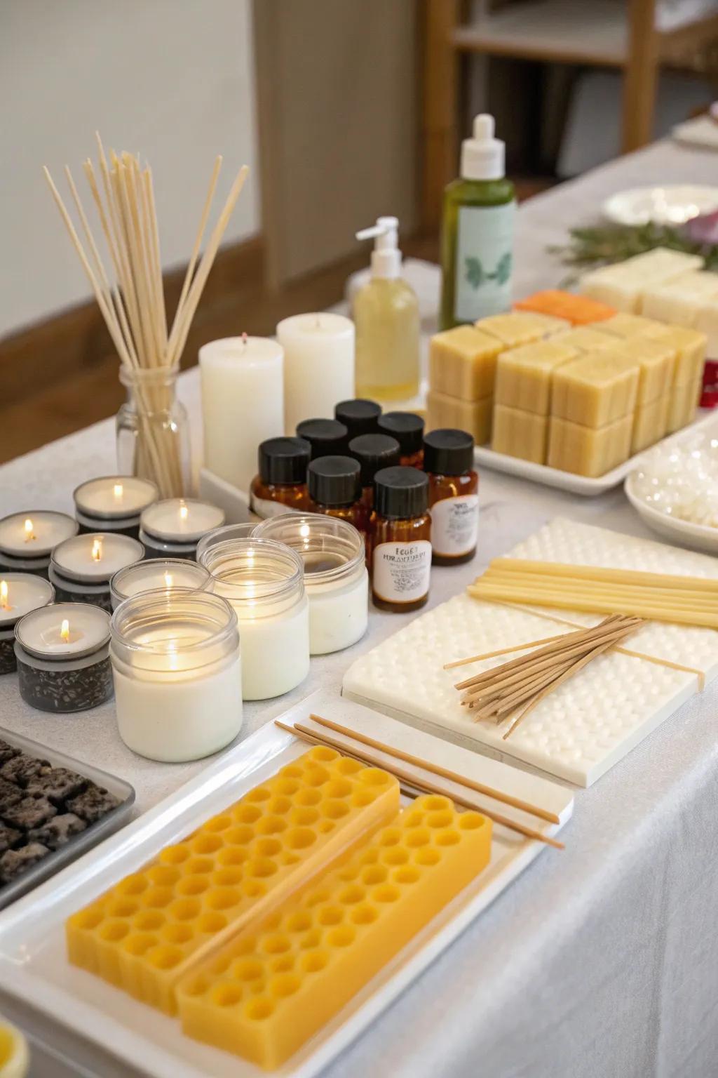 Candle making is a fun and creative activity for your spa party.