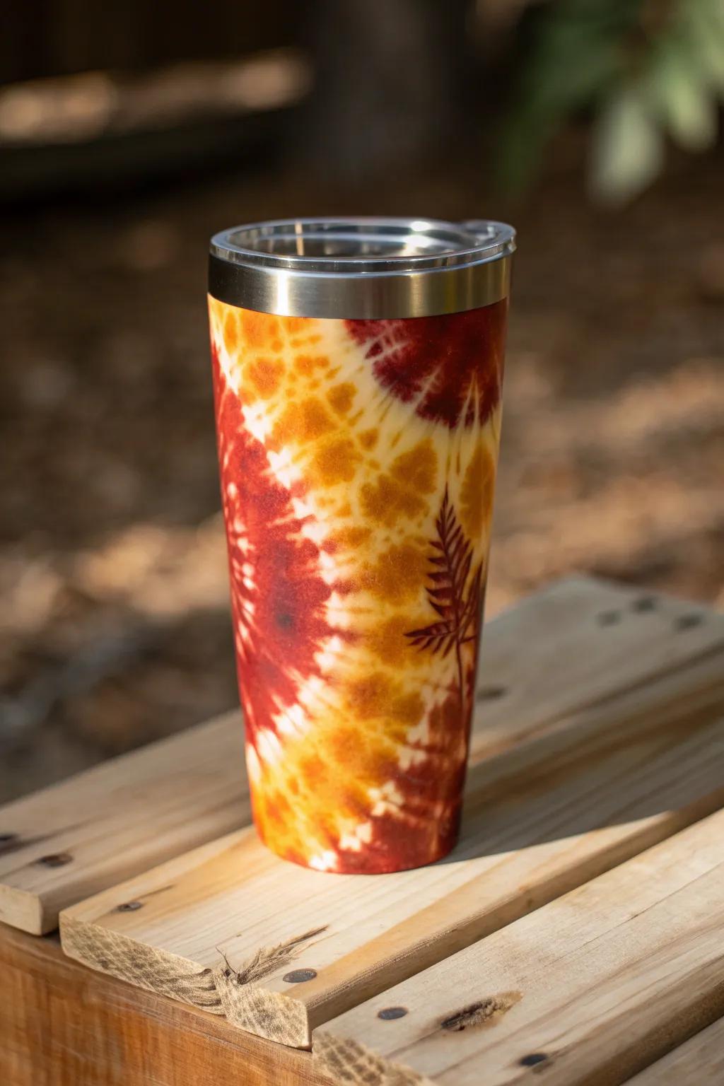 Sip the seasons in style with a touch of boho elegance. 🍂🌸 #TieDyeTumbler #SeasonalSips