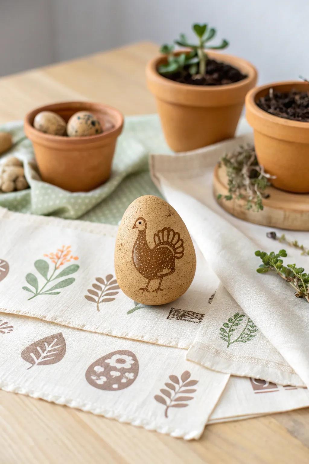 Craft a charming turkey with potato stamps – simple, rustic, and perfect for little hands.