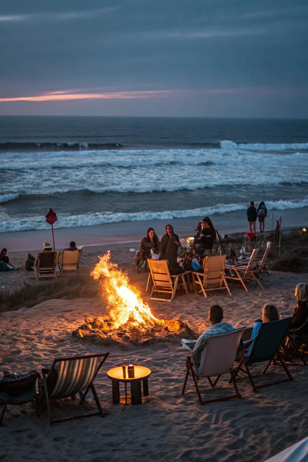 Feel the magic of the ocean with a beach bonfire bash.