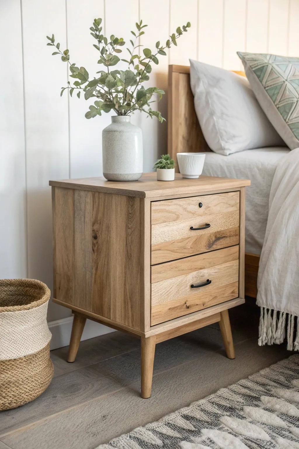 Embrace the charm of history with a reclaimed wood nightstand—where simplicity meets natural elegance.