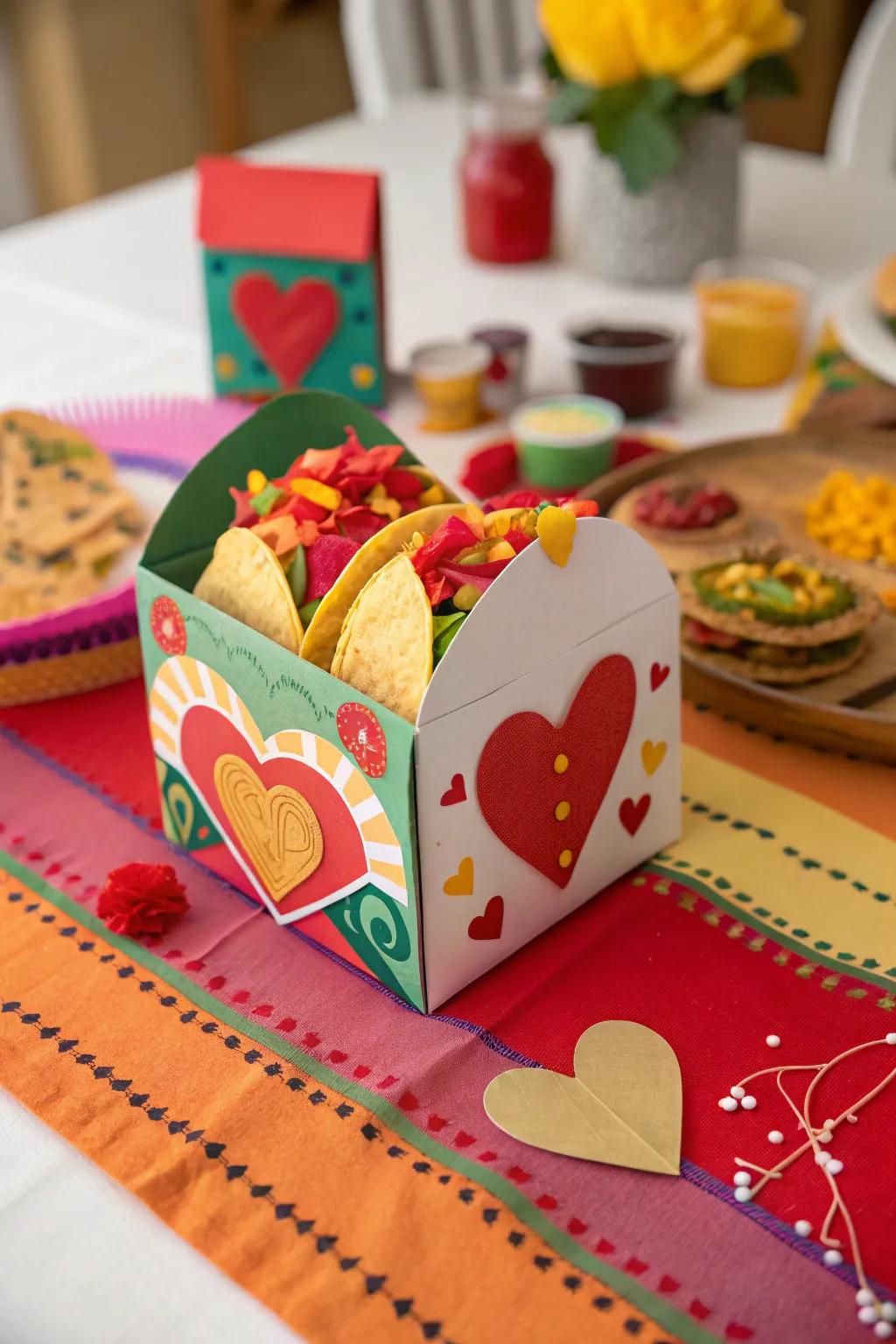 A fun taco Valentine box that's full of love and creativity.