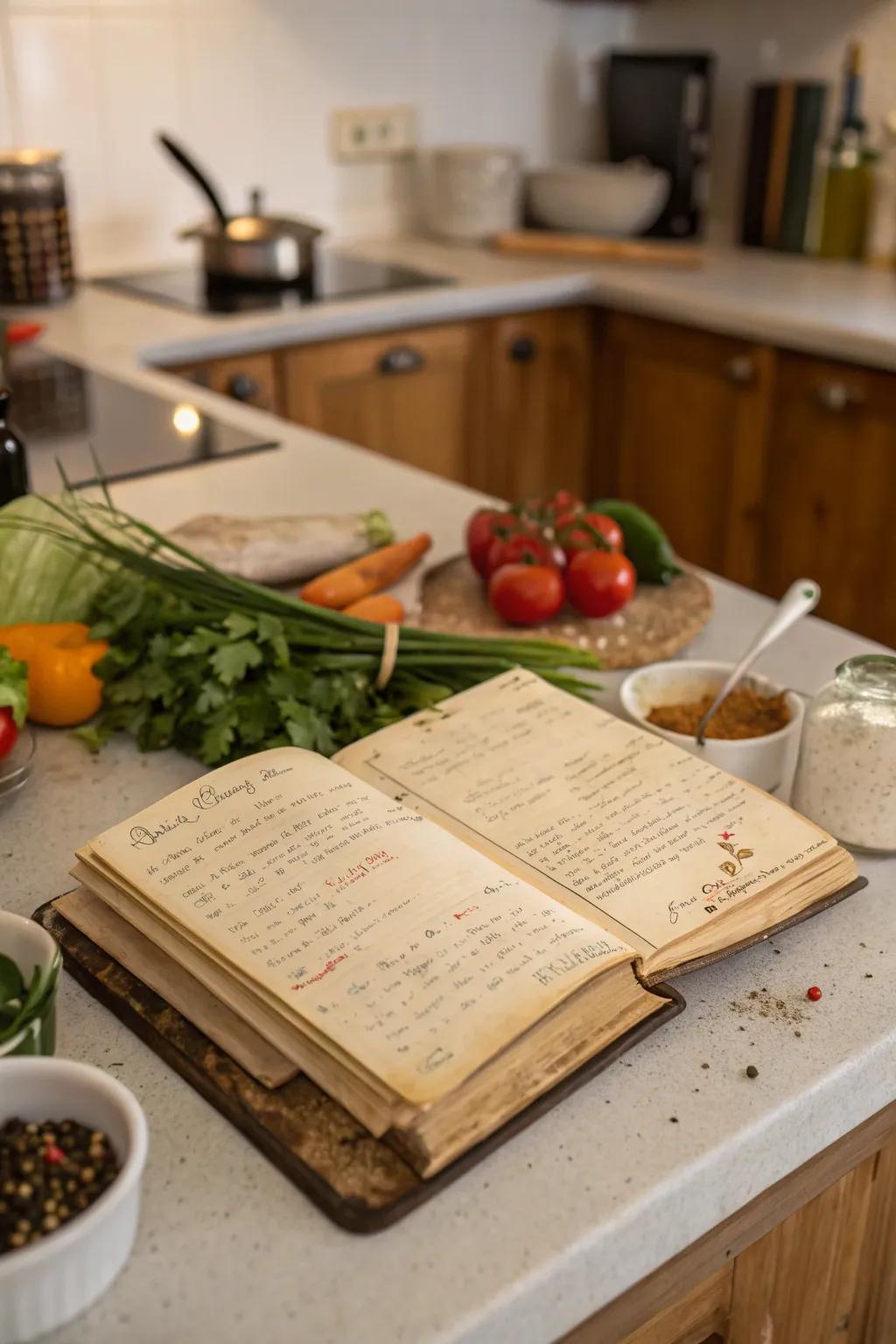 A handwritten recipe book, preserving culinary traditions and memories.