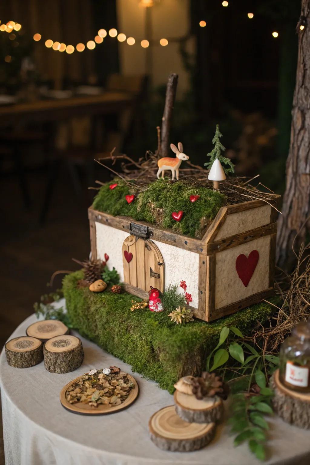 Create a magical world with an enchanted forest box that's full of wonder.