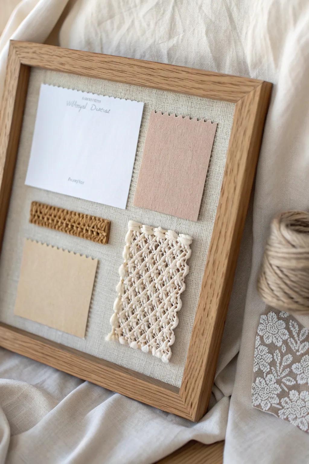 Elevate your vision board with tactile textures that inspire and soothe.