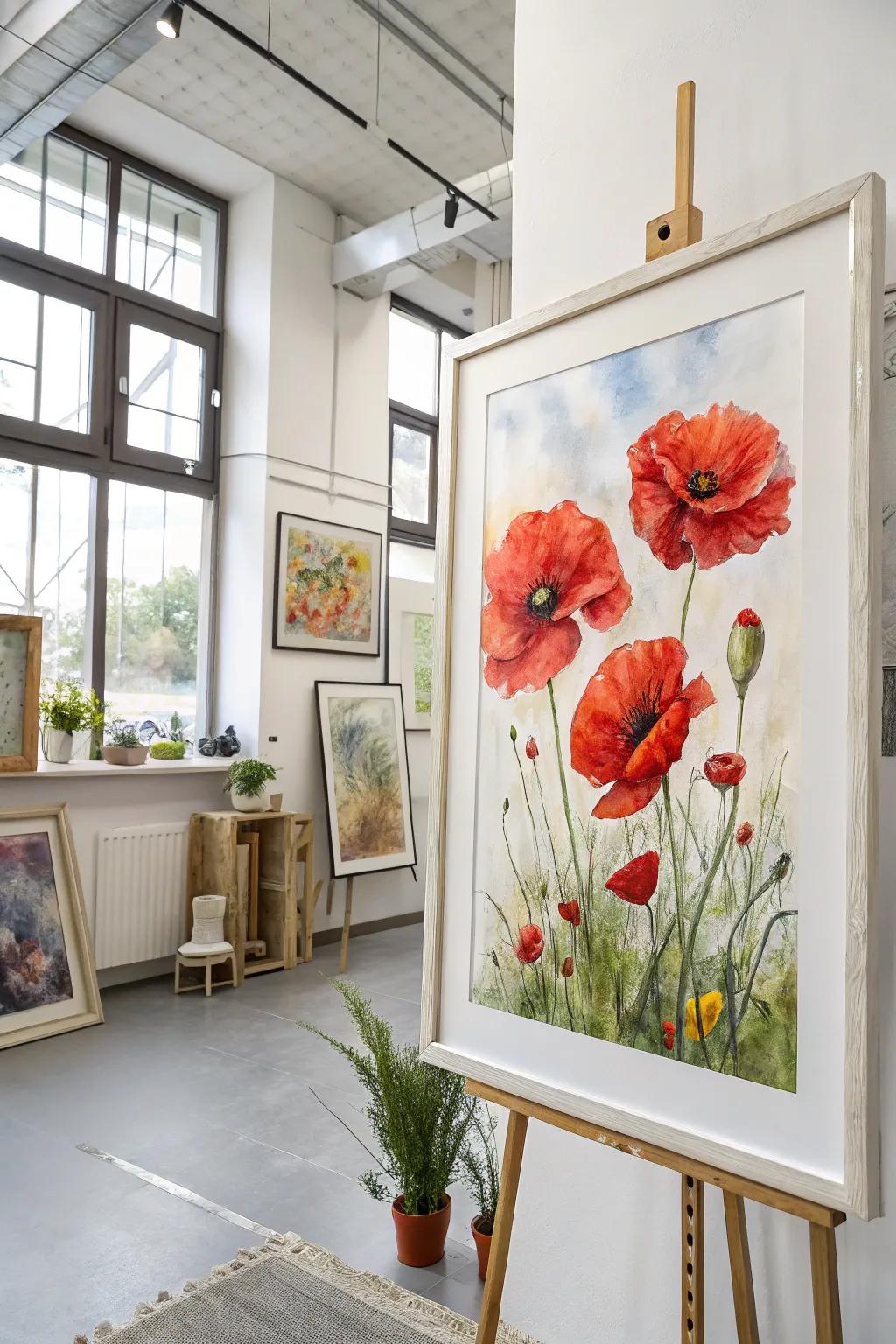 Embrace drama and energy with this vibrant painting of poppies.