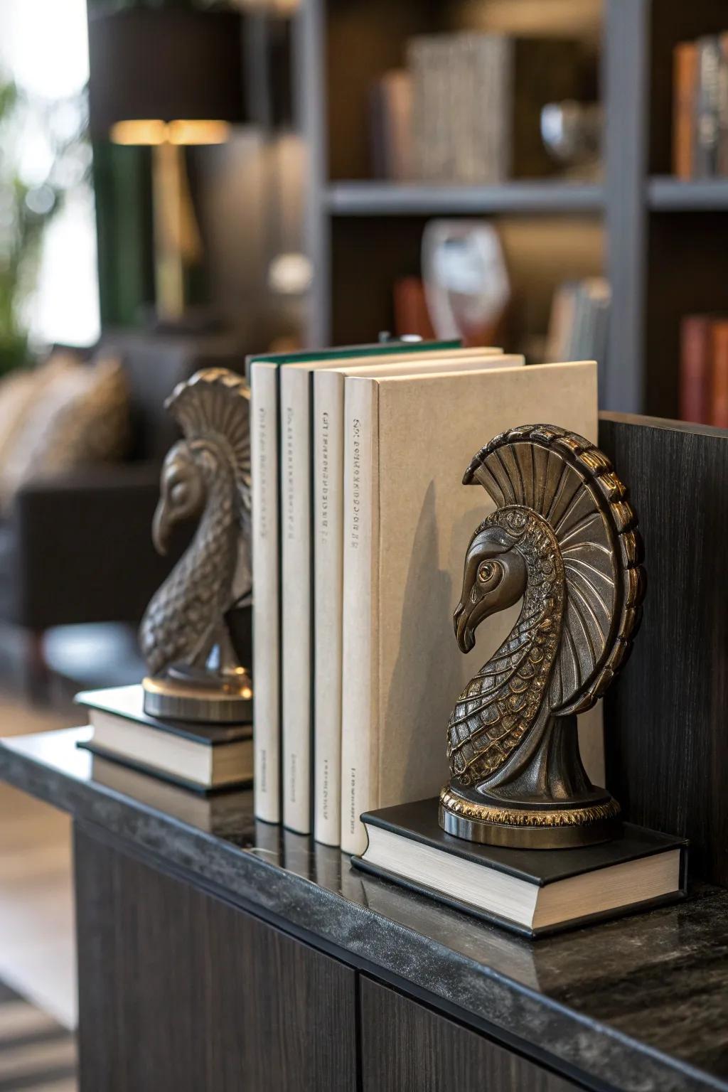 Elevate your literary collection with unique bookends.