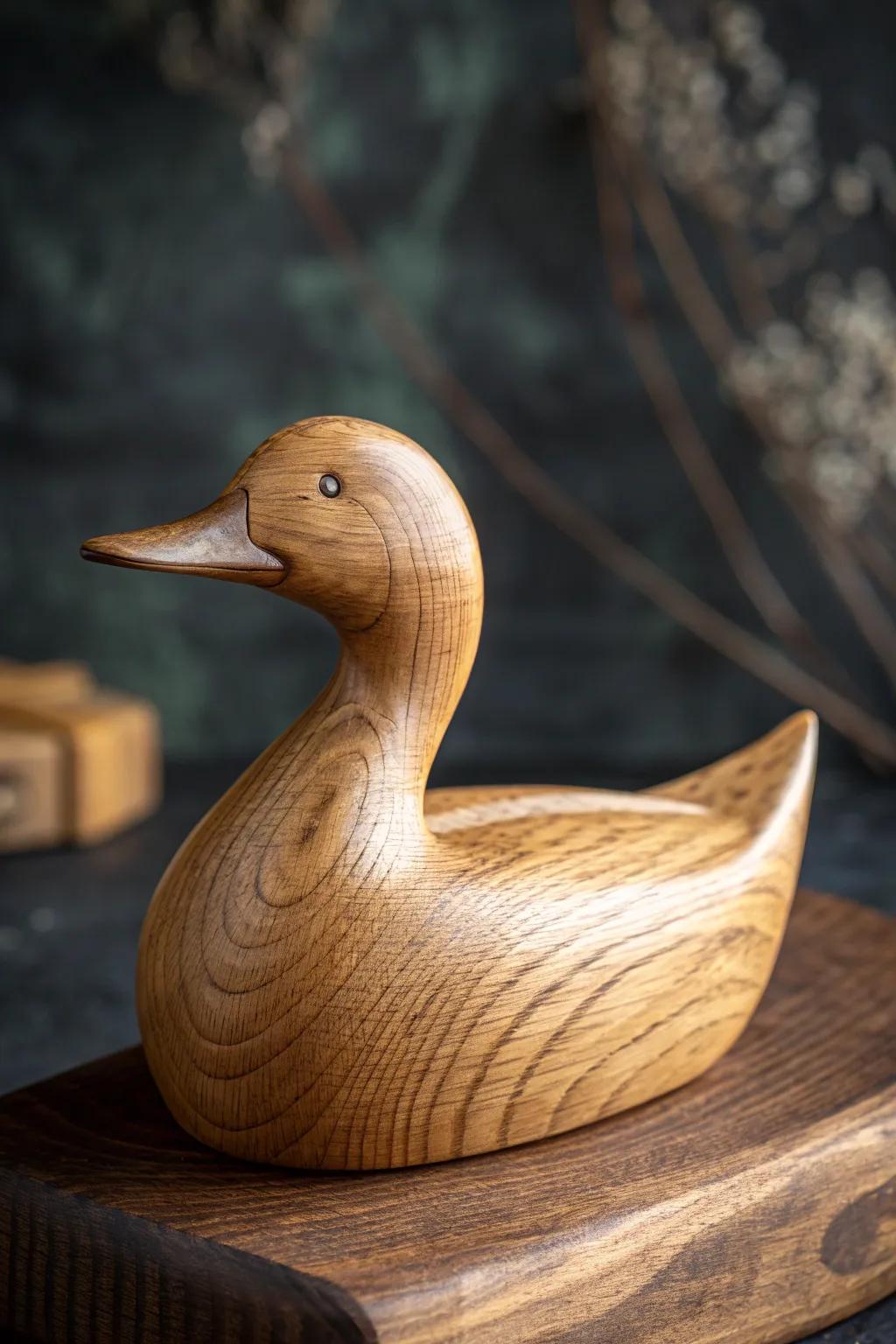 Handcrafted Elegance: A Wooden Duck That Combines Tradition with Artistry