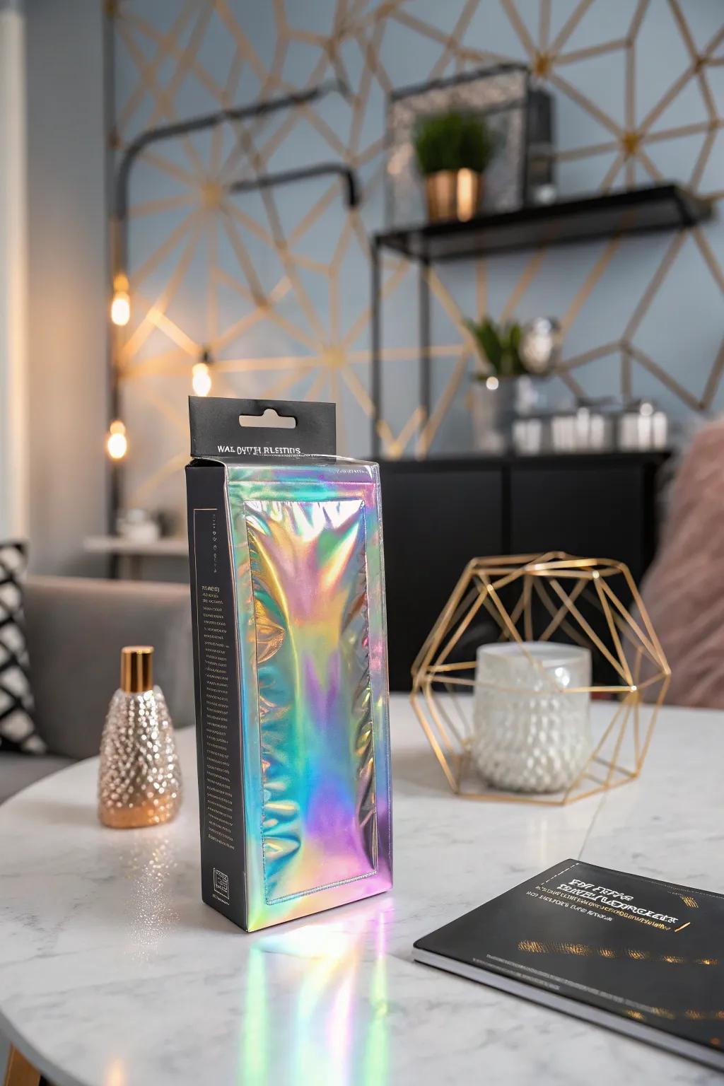 Holographic packaging offering a dazzling, modern appeal.