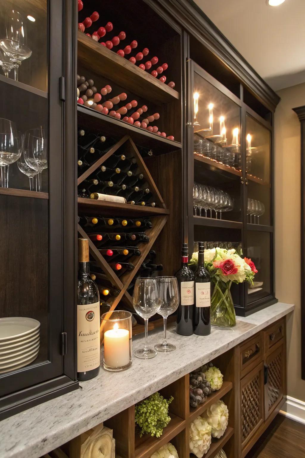 A wine closet personalized with decorative elements