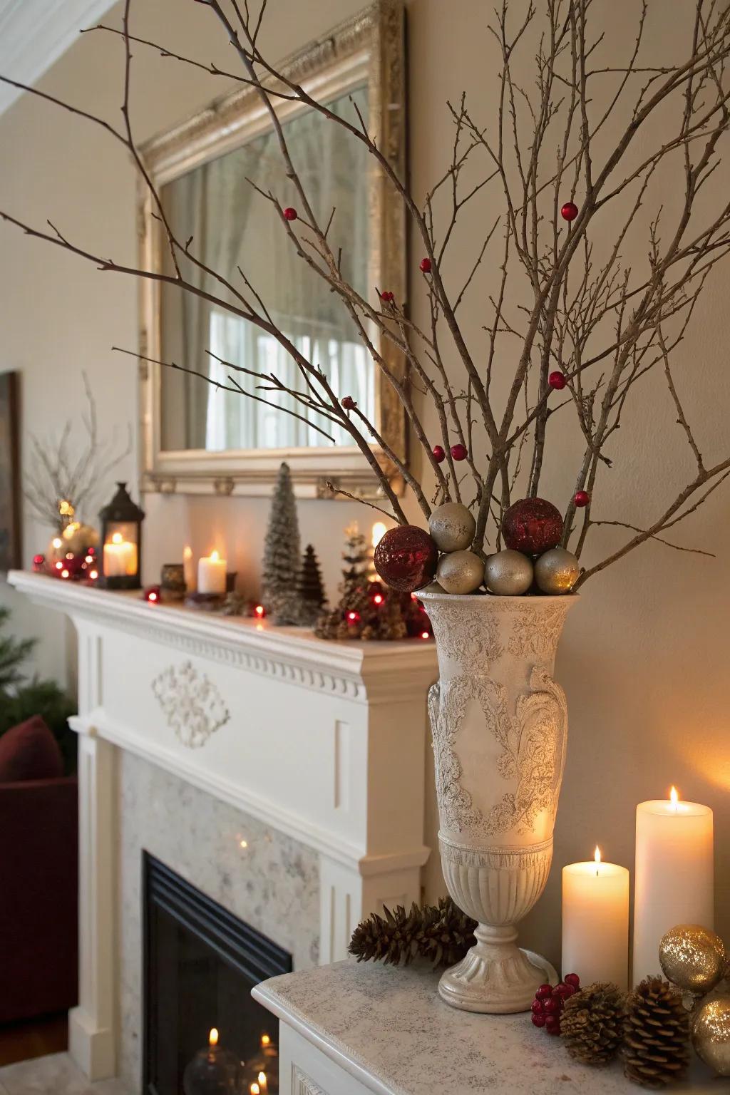 Bare branches adding an elegant touch to home decor.