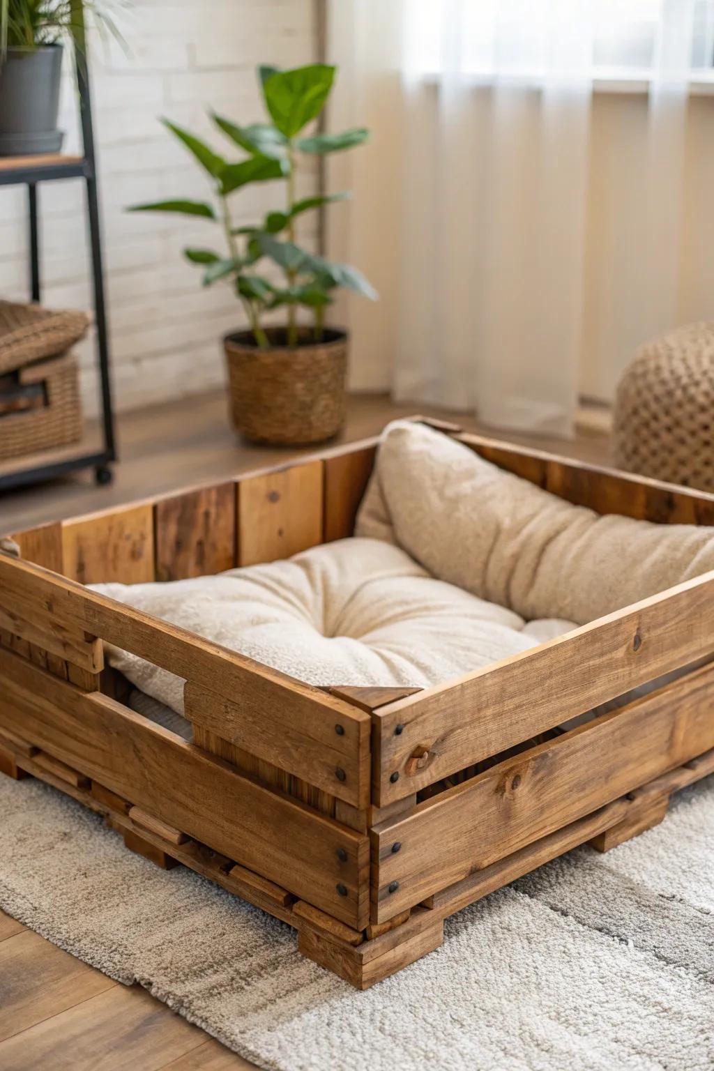 Crafted with love: A bespoke pet bed for the ultimate furry comfort.