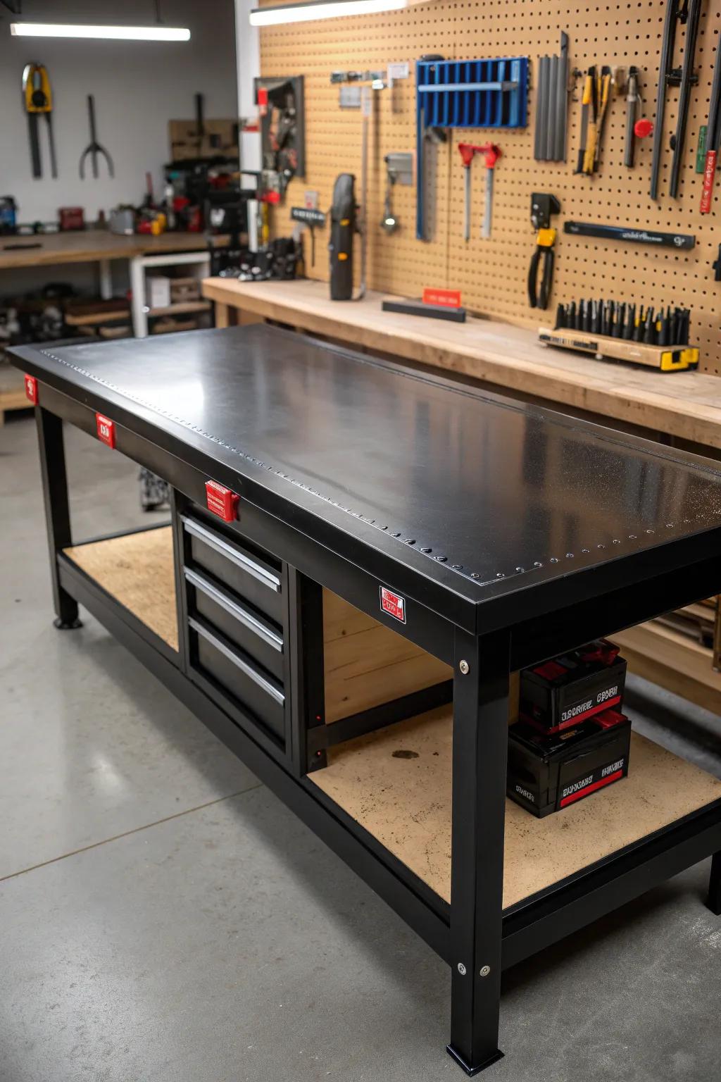 Transform your workspace with the eco-friendly elegance of HDPE – durability meets style in your workshop.