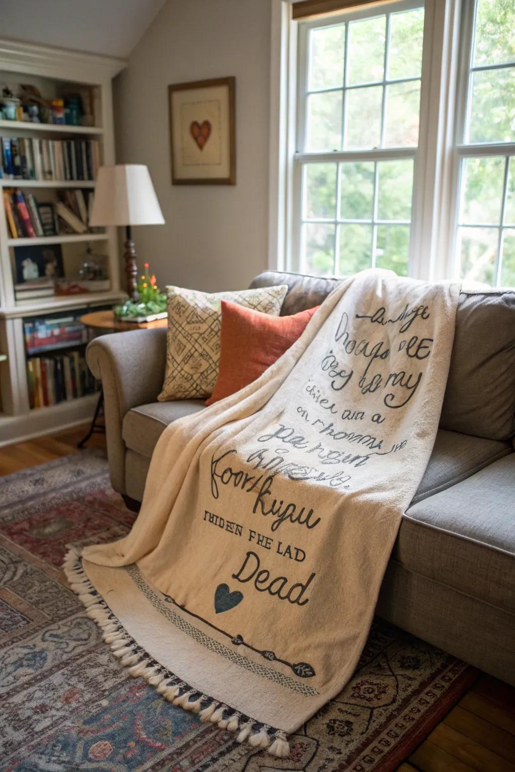 Wrap yourselves in love with a decorative throw blanket.