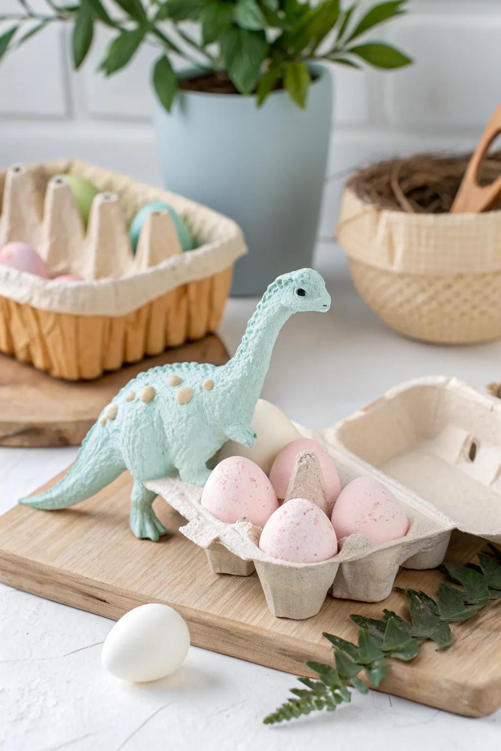 Unleash your little one's imagination with these charming DIY egg carton dinosaurs!