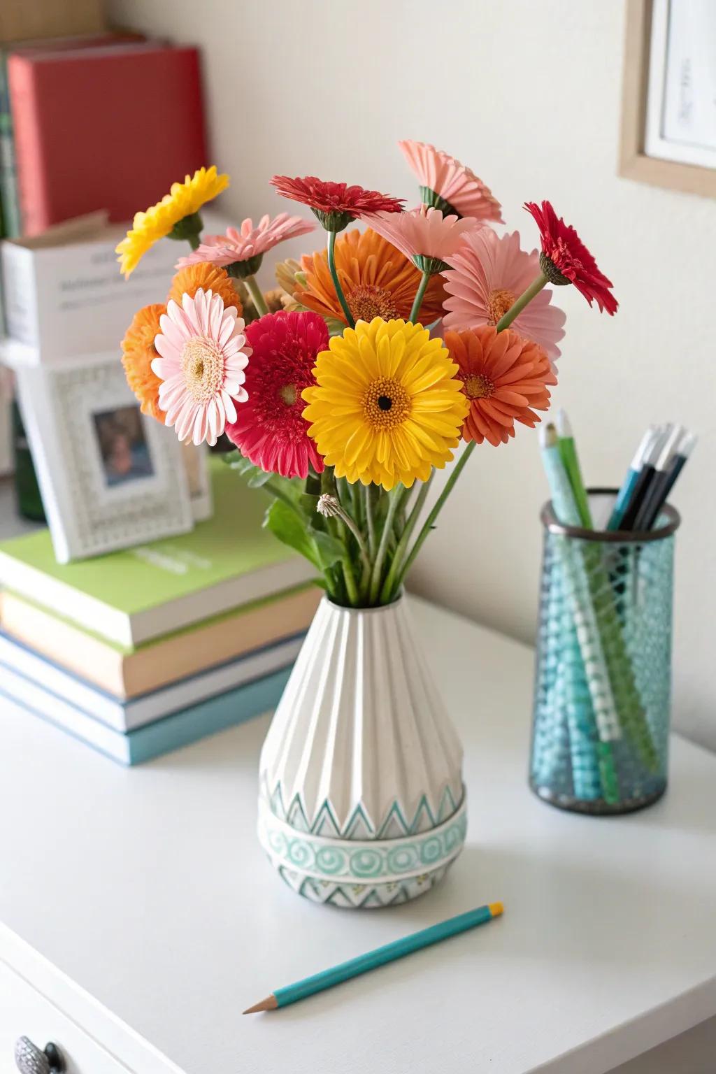 Everlasting paper flowers that add a burst of color to any room.