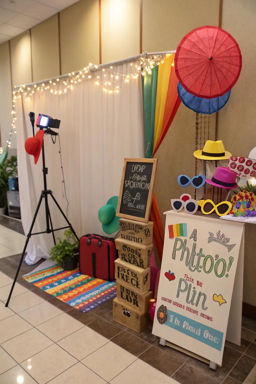 Capture timeless memories with a fun photo booth setup.