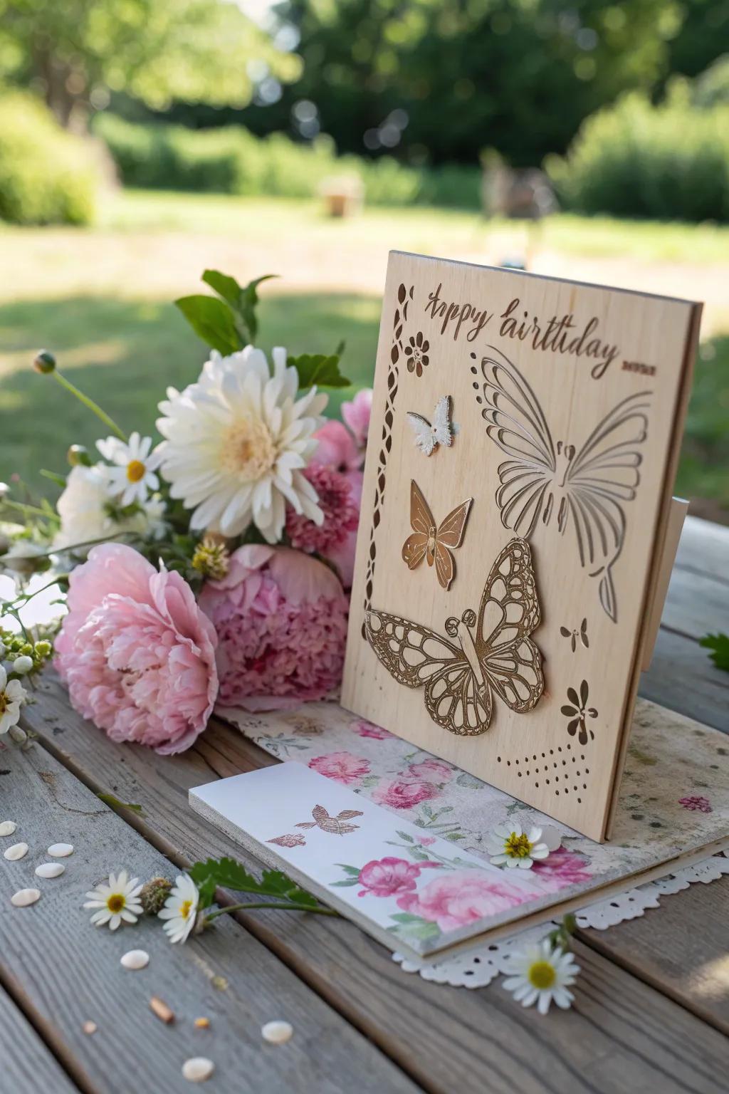Celebrate birthdays in style with a charming garden-themed board, where simplicity meets the beauty of nature.