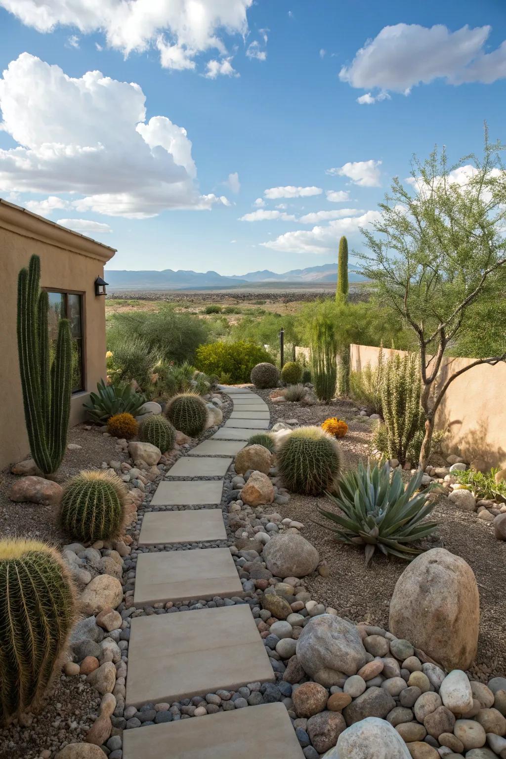 Symmetry and balance bring harmony and beauty to a desert backyard.