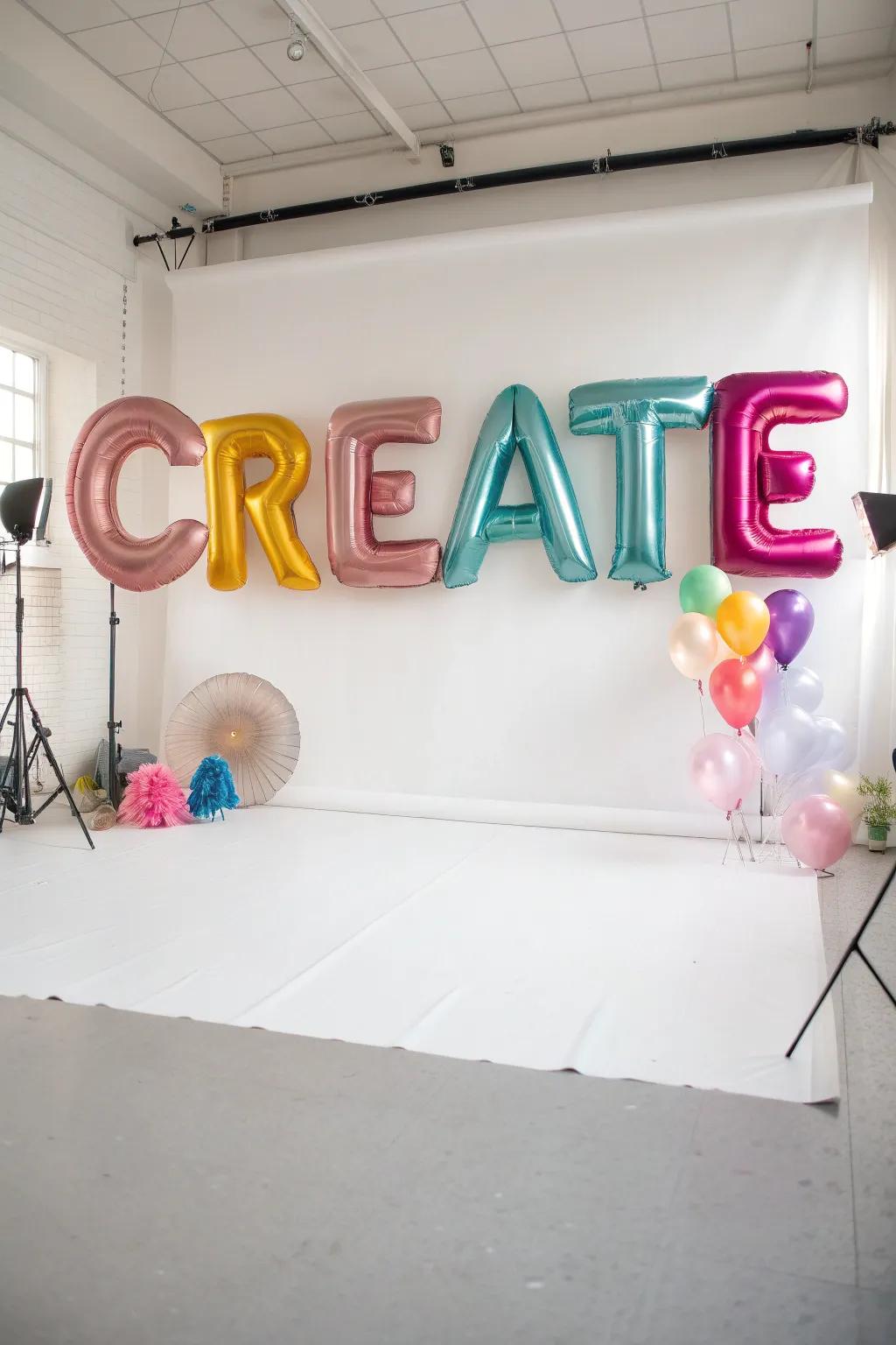 Personalize your space with creative balloon letters.