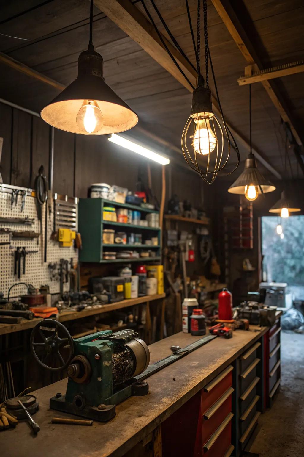 Task barn lights are essential for garage workshops.