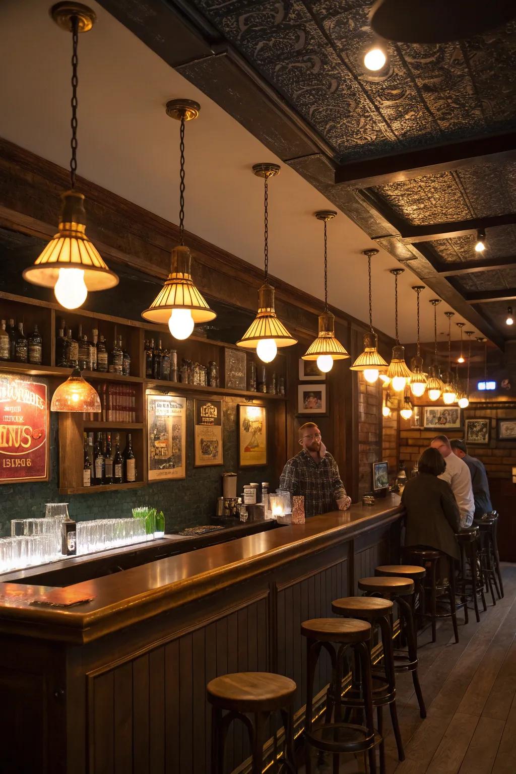 Enhance your bar's atmosphere with versatile lighting.