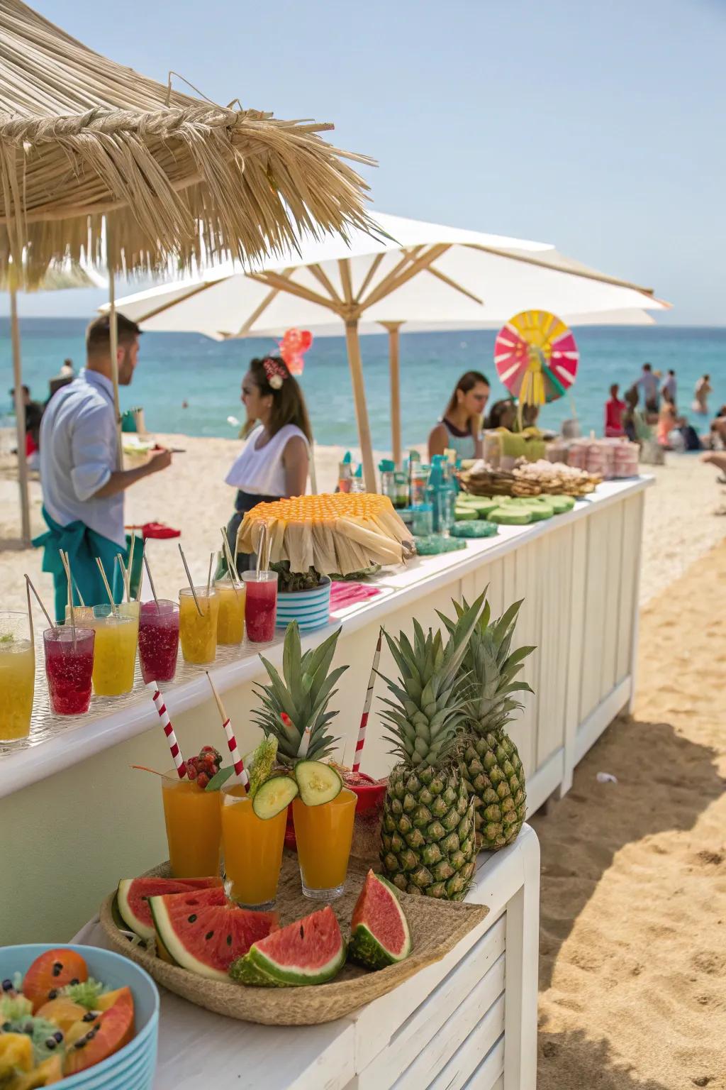 A delightful seaside snack bar with creatively themed treats.