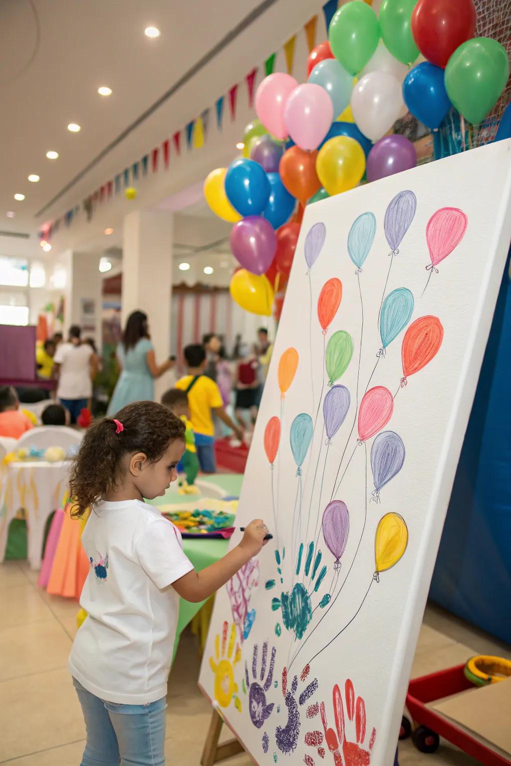 Let fingerprints soar with a balloon guest book.