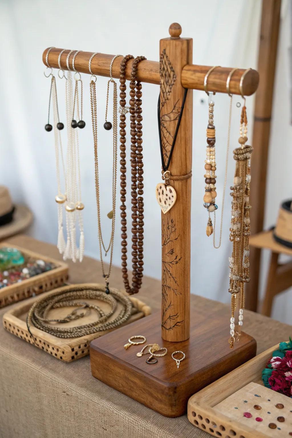 A DIY jewelry holder is a practical and personalized birthday gift.