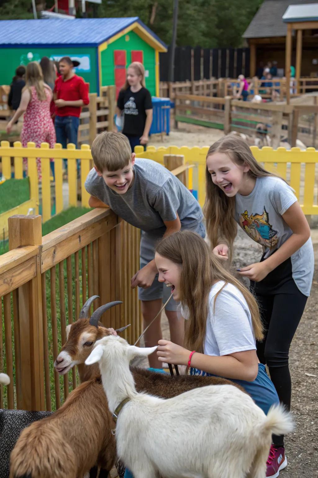 Enjoy a delightful day with animals at a petting zoo.