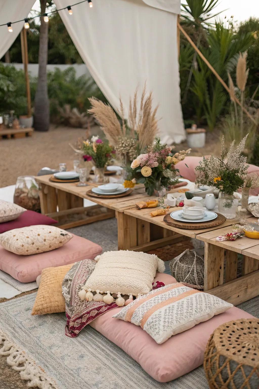 A relaxed seating arrangement invites guests to linger and connect.