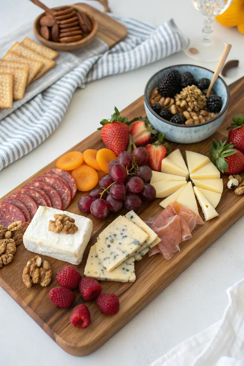 Delight in a chic cheese and charcuterie board for any occasion.