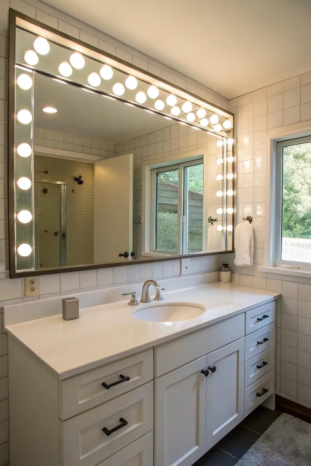 Enhance your vanity with glamorous mirror lighting.