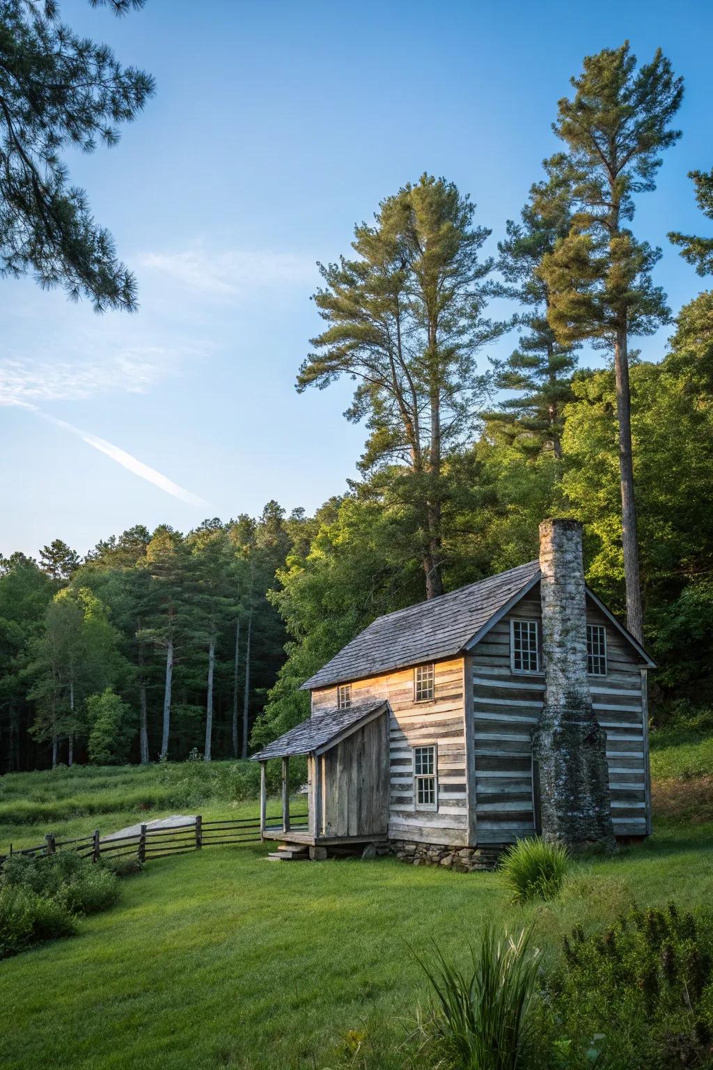 Horizontal siding offering a classic cabin appearance