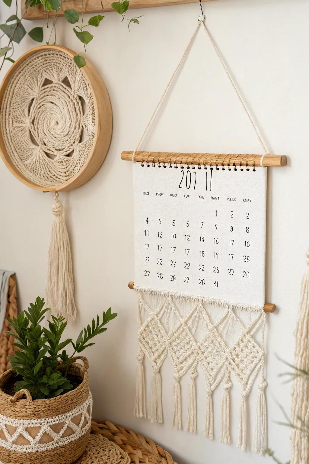 Craft your year with elegance: A string art calendar that blends simplicity with artistry.