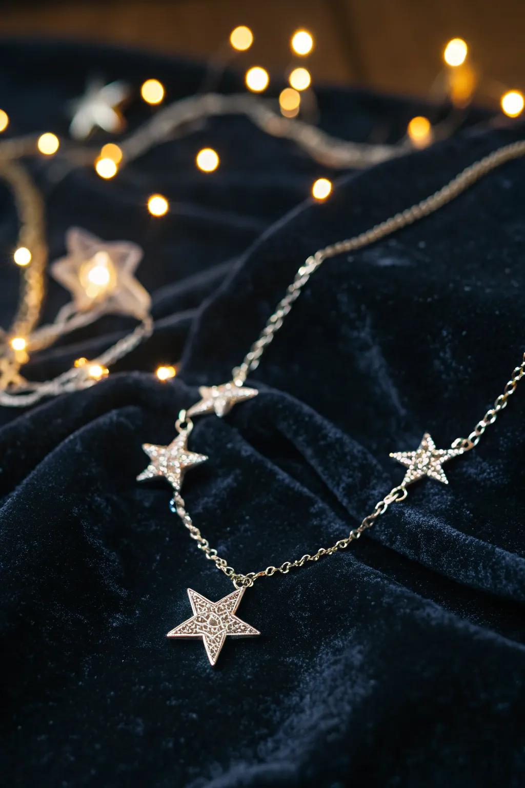 Shine bright this holiday with a sparkling star necklace.