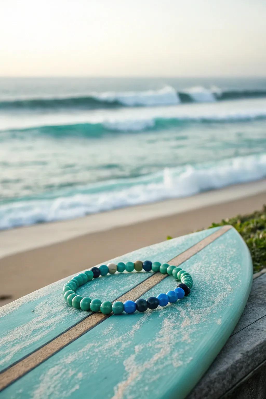 Ride the wave with a beach-inspired surfer bracelet.