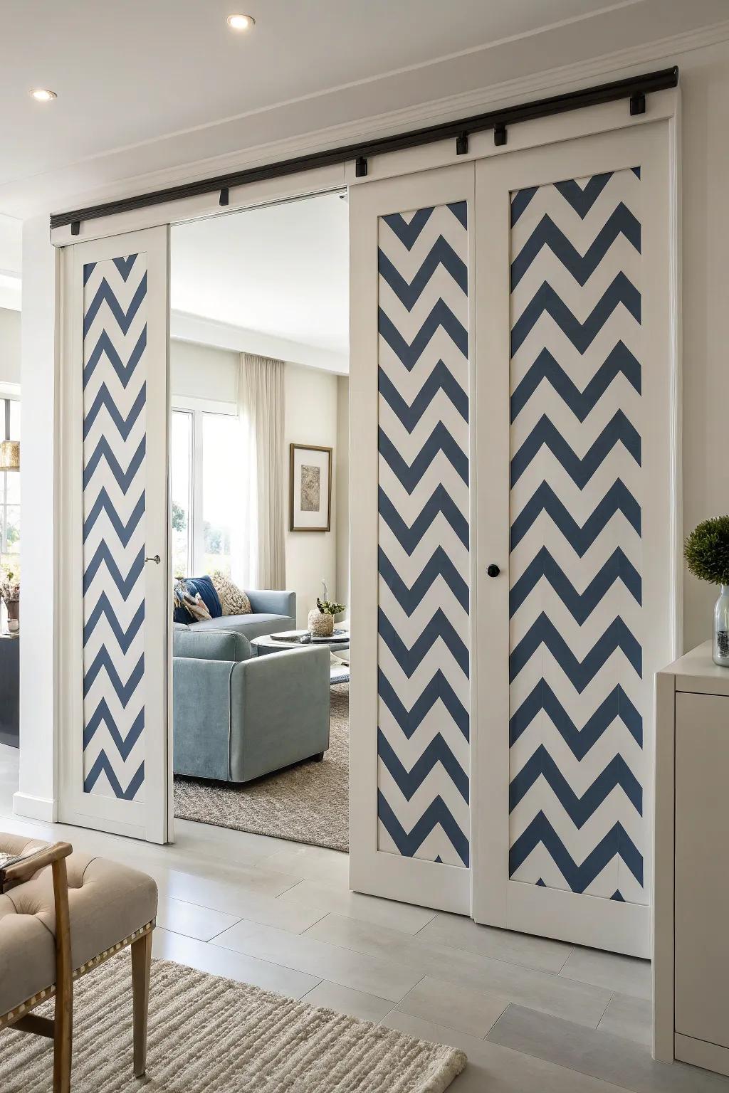 Chevron patterns add a dynamic and stylish touch.