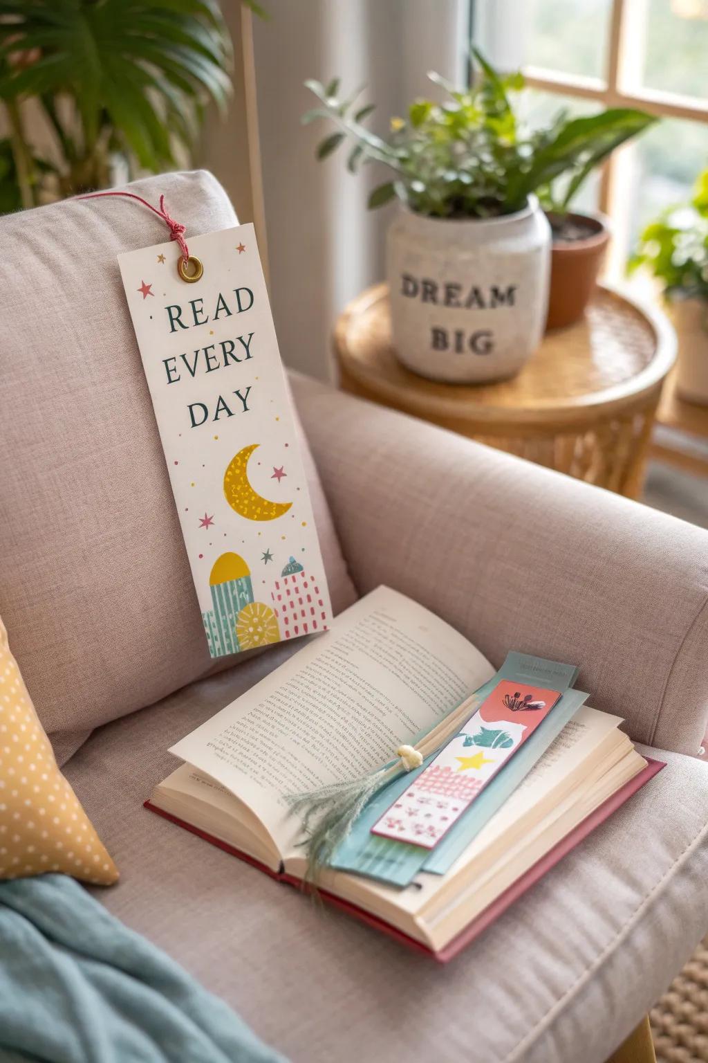 Inspire reading with DIY motivational bookmarks.