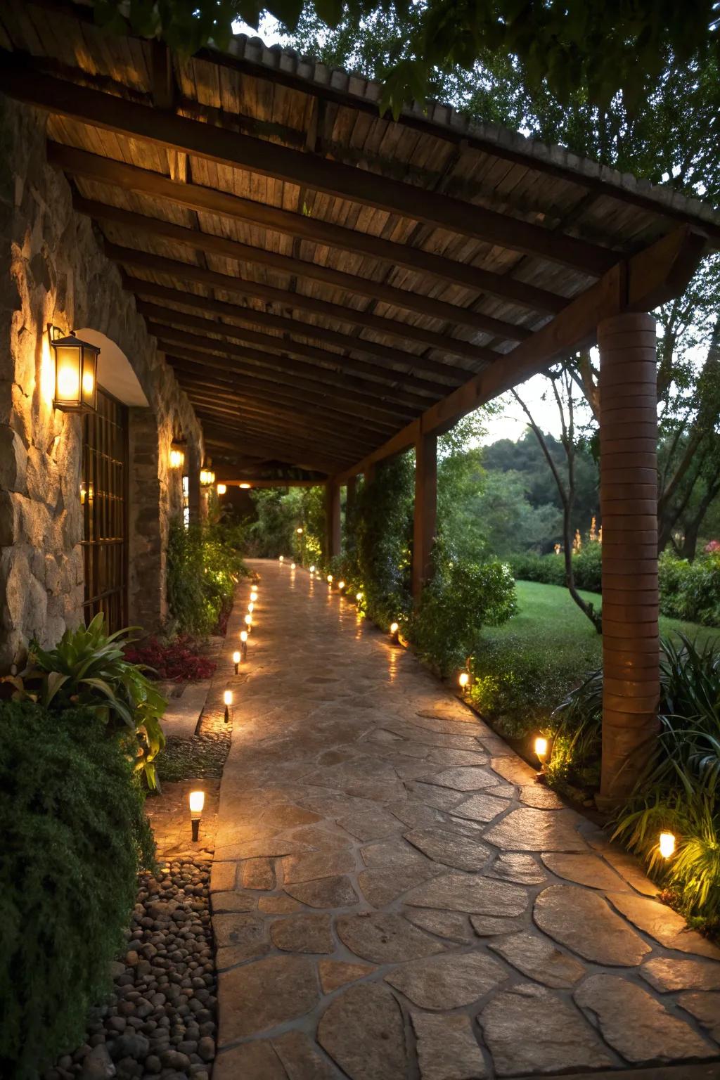 Pathway lights guide guests safely and add style.