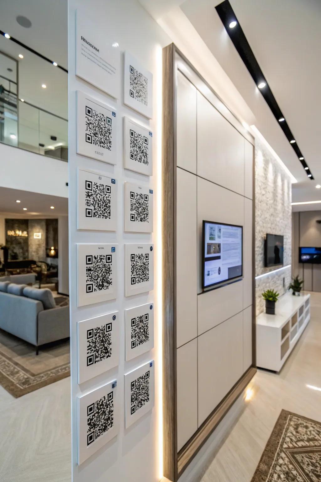 Interactive QR codes enhance donor walls.