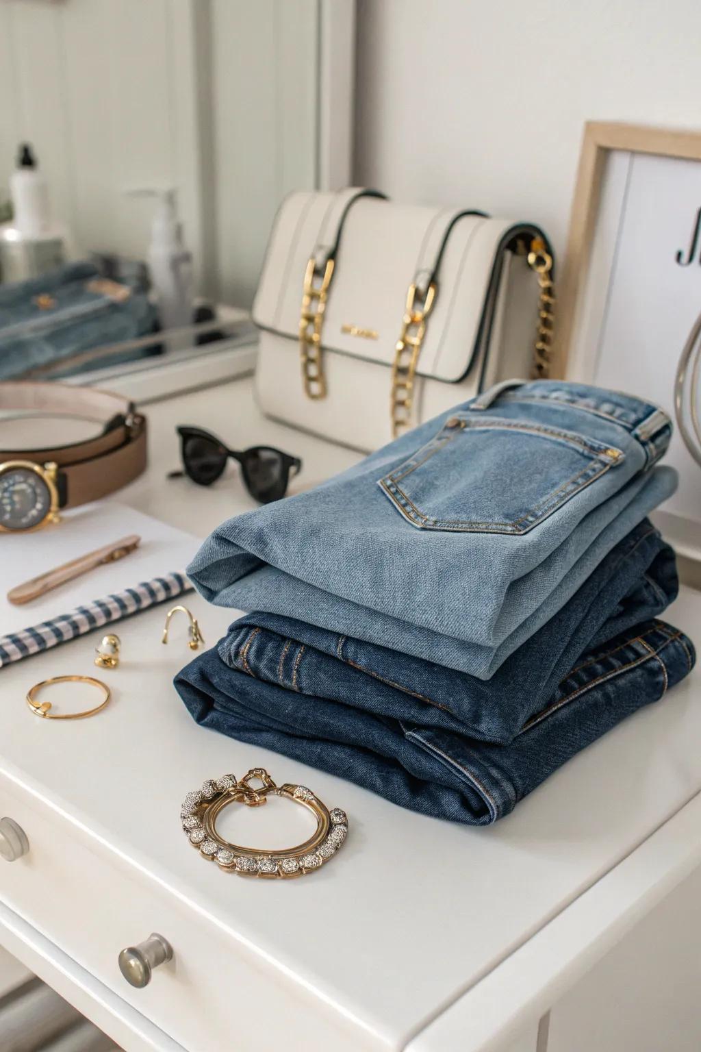 Transform low-rise jeans into trendy high-waisted fashion.