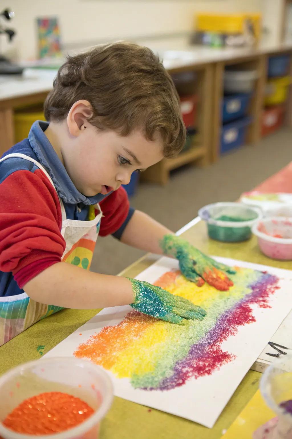 Mesmerizing art with raised salt painting.