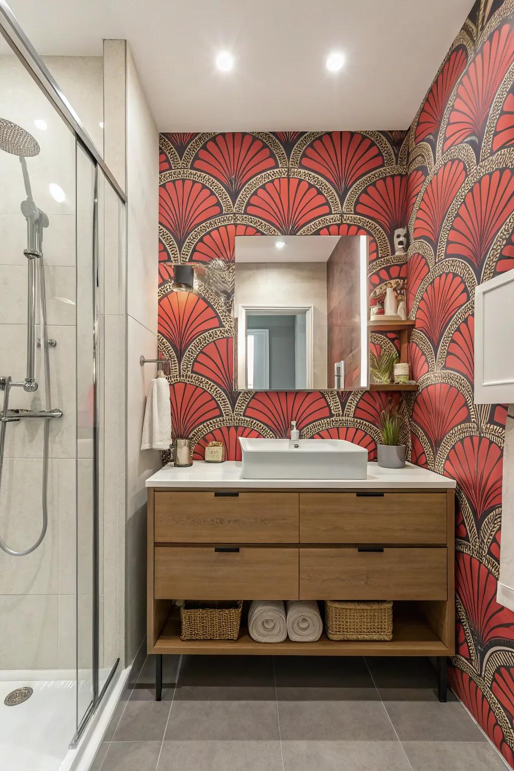 Bold wallpaper makes a big impact with minimal effort.