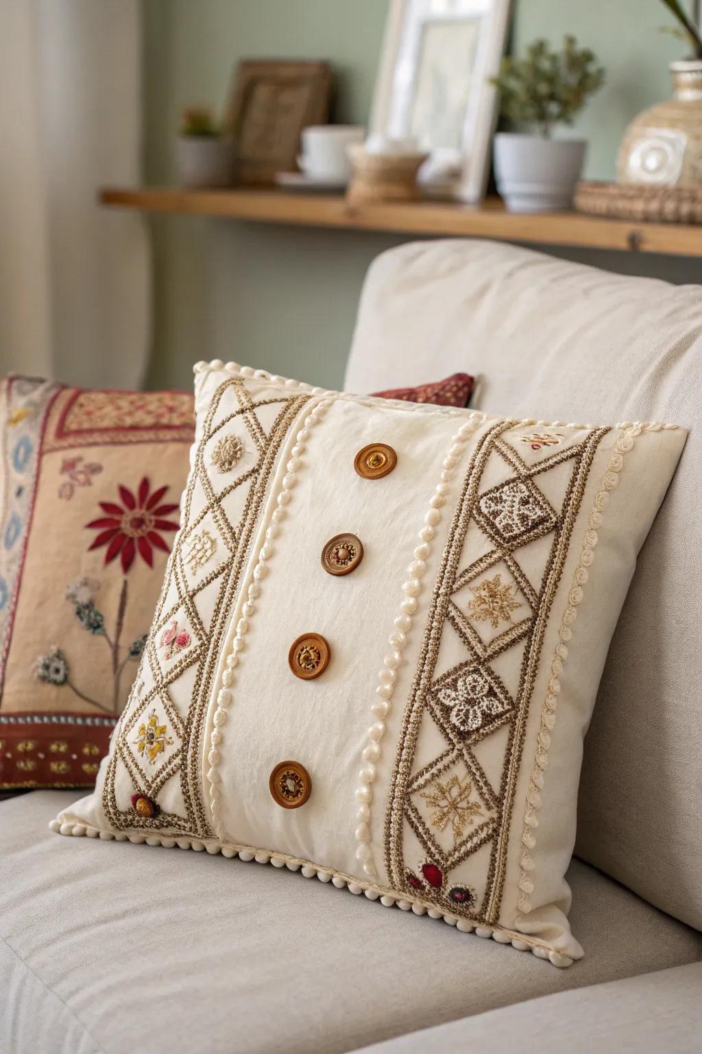 A decorative pillow to enhance any cozy space.