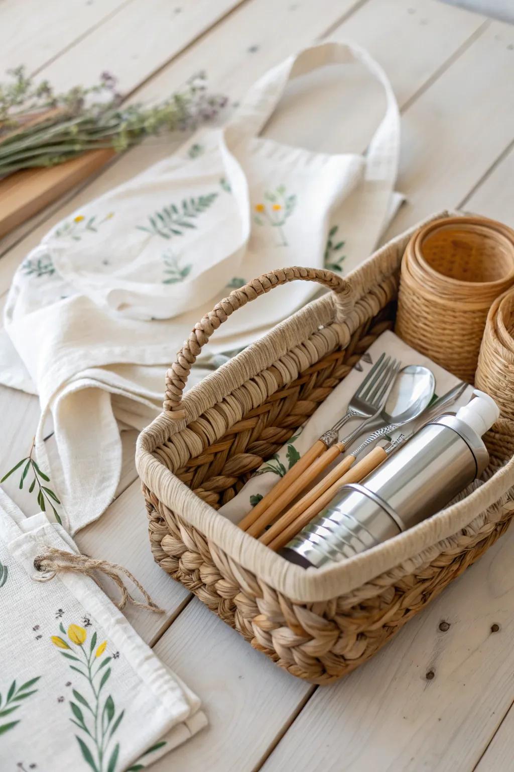 Craft a thoughtful and eco-friendly gift basket that celebrates natural beauty and sustainability. 🌿✨ #DIYGiftBasket #ScandinavianBoho